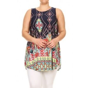 Women's Sleeveless Top Mixed Paisley Print